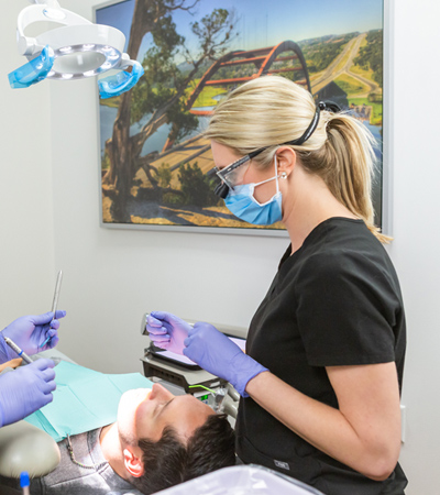 Dr. Lindsey Jaros Performing Dental Bonding on her patient