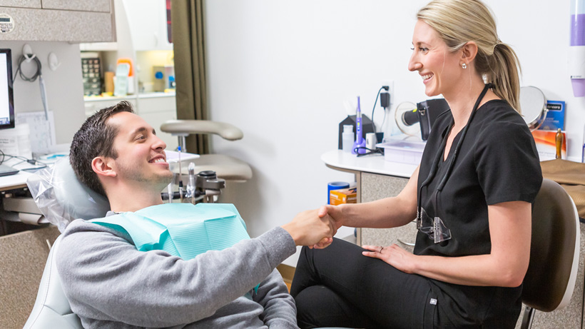 dental patient and dentist