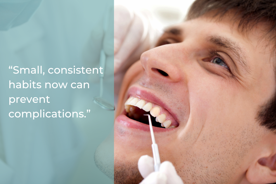 A man getting a dental check as part of his New Year dental checklist for a healthier smile.